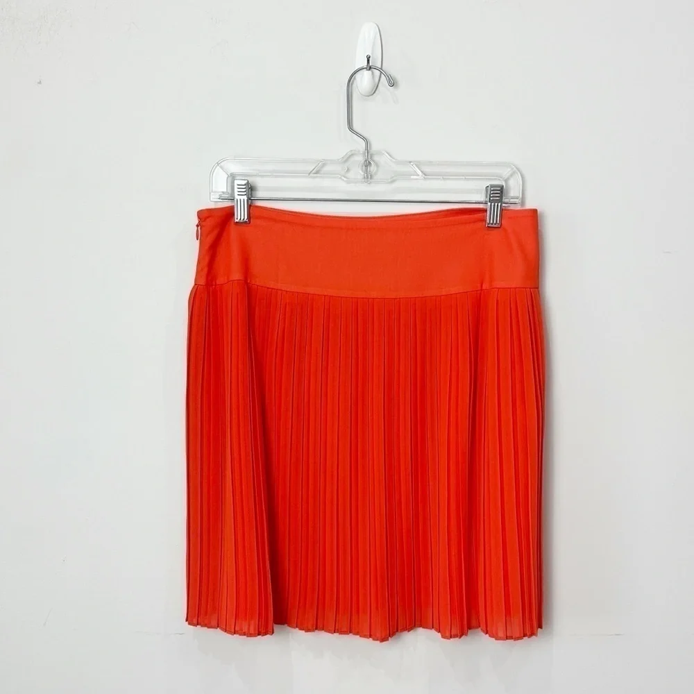 Loft Pleated Mini Skirt Orange - Picture 2 of 7